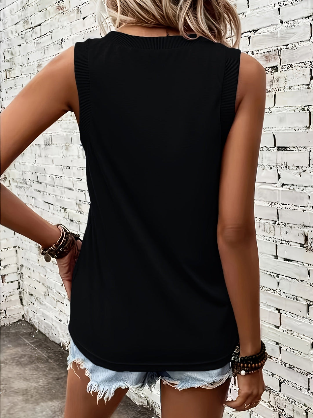 Chique Mouwloze Dames Tank Top met V-Hals
