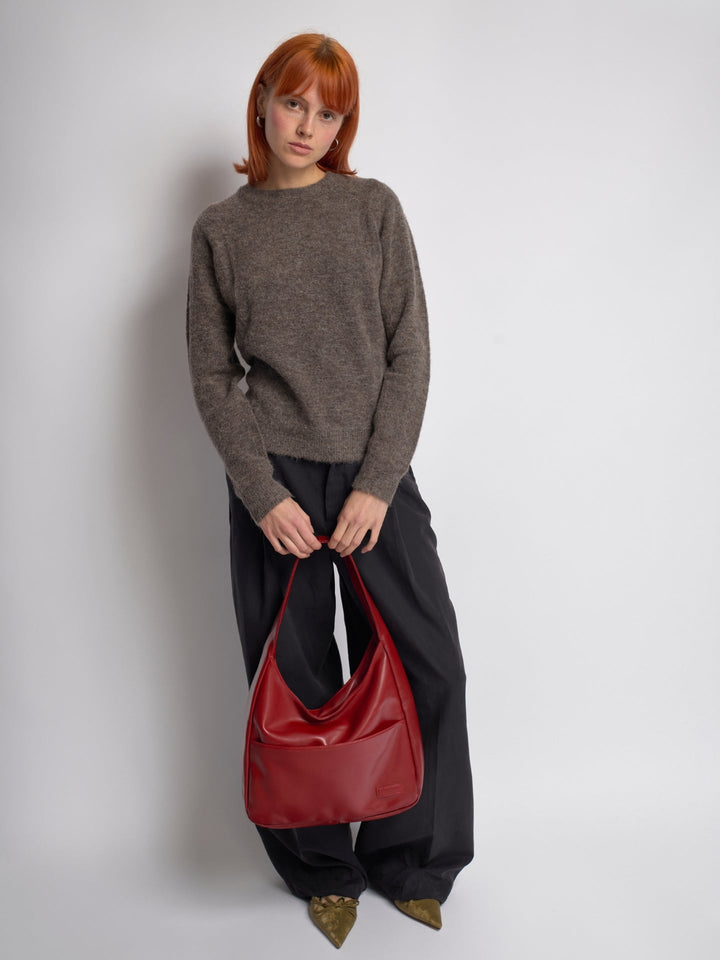 Minimalistisch vegan leer hobo schoudertas