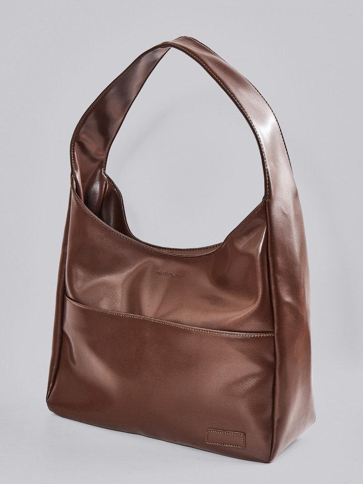 Minimalistisch vegan leer hobo schoudertas
