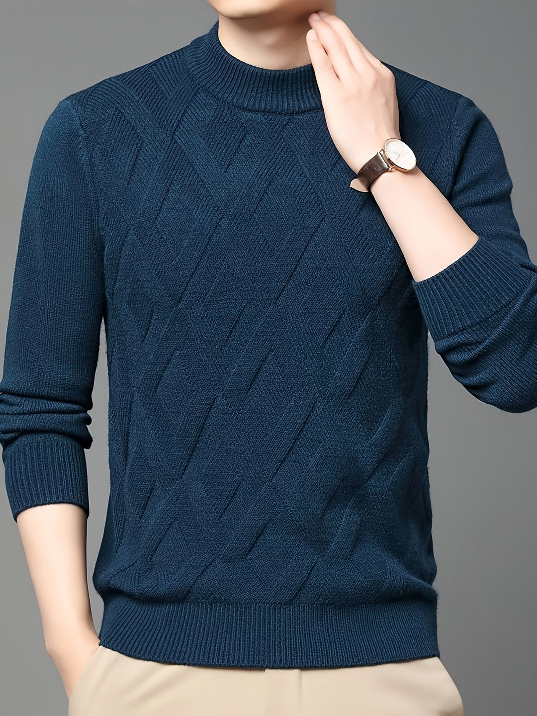 Ellis | Getextureerde Mock-Neck Trui