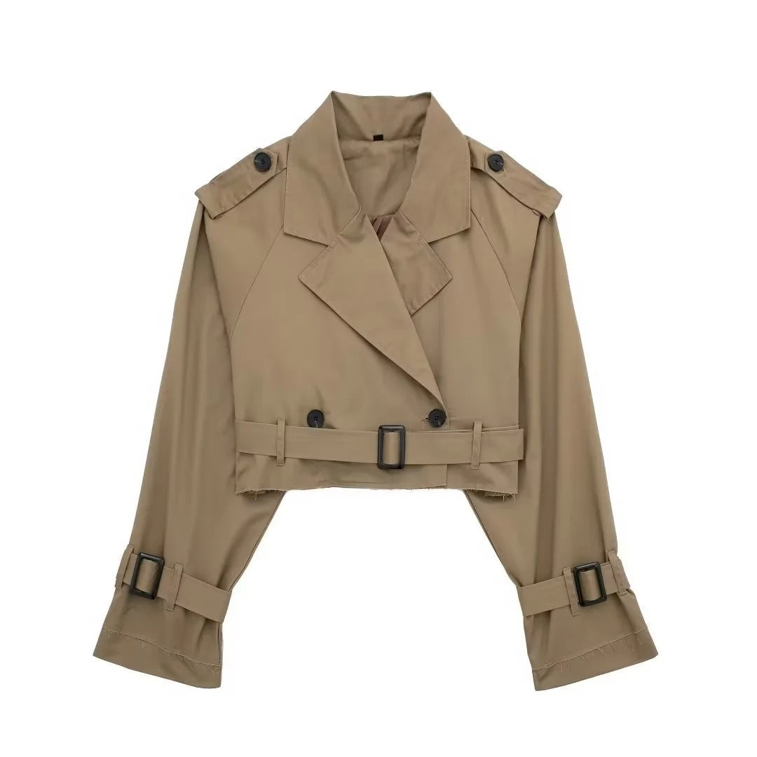 Stijlvolle Dames Trenchcoat Kort Model voor Casual Look