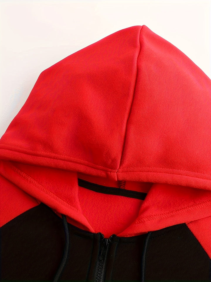 Bryce | Kleurblok Rits-Hoodie Jas