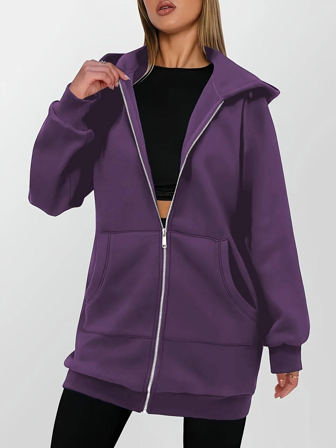 Heather | Lange Hoodie Zip Jast