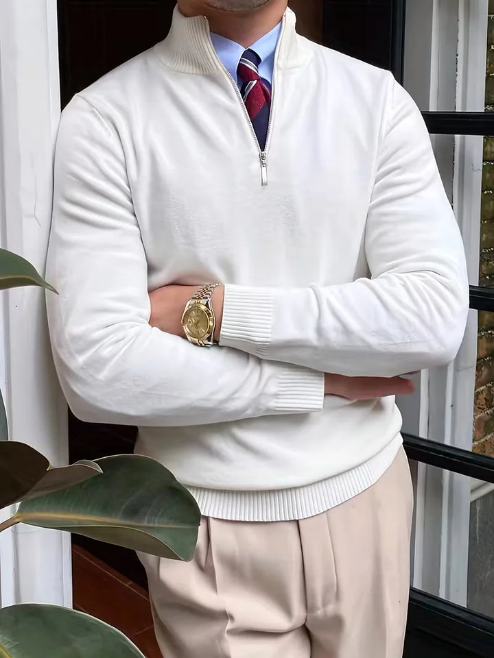 Trui met kraag en half-zip