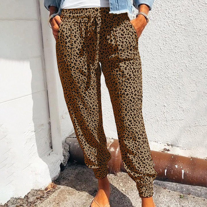 Luchtige Jogger Broek Met Luipaardprint En Zakken
