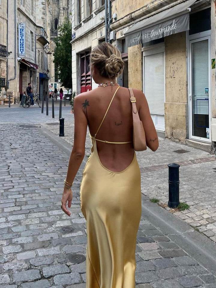 Mila-Rae - Dames Maxi Jurk met Open Rug en Split