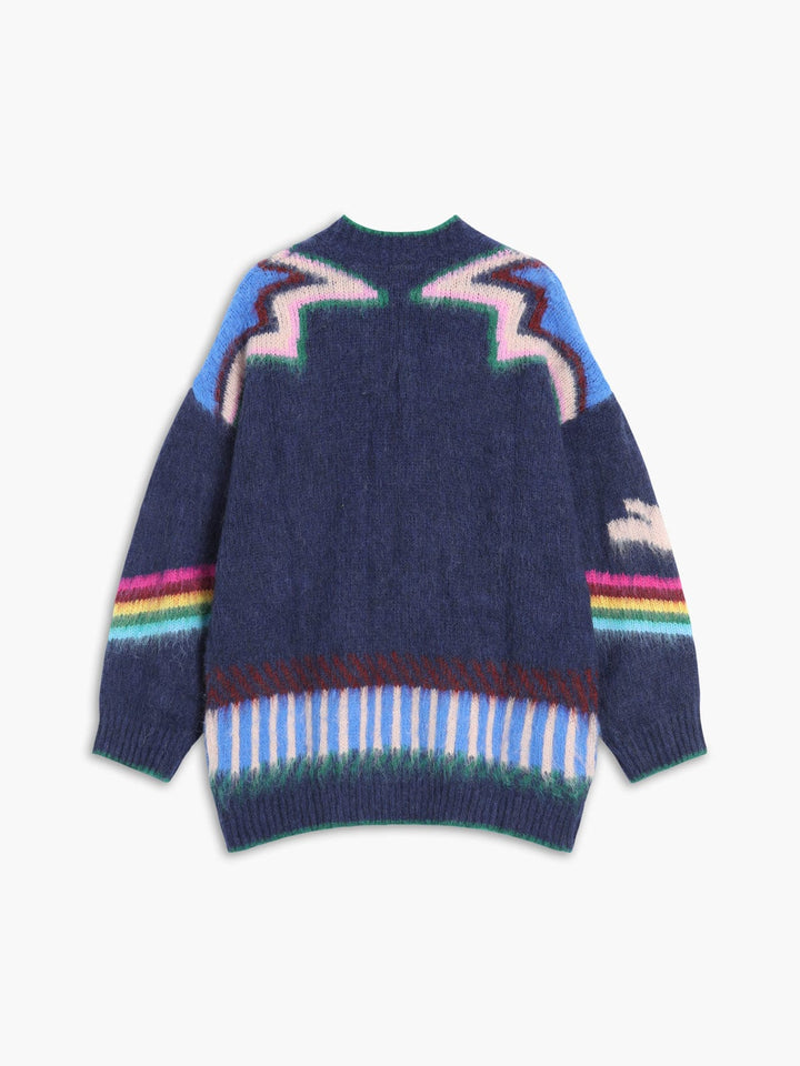 Dames Boho Geometrische Gebreide Cardigan