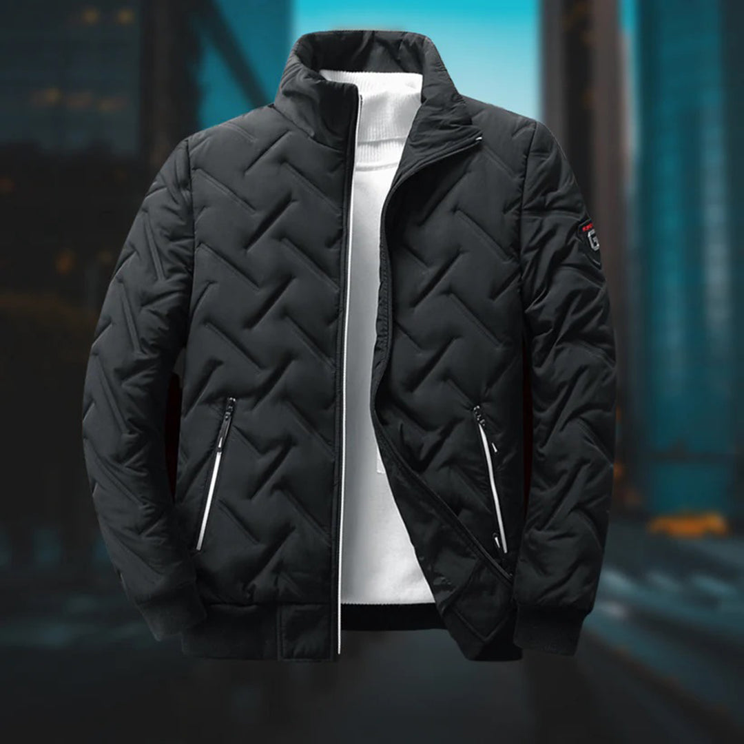 Heren Gequilt Staande Kraag Zip-Up Jast