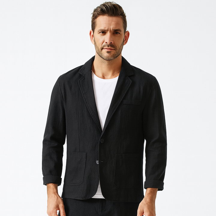Blazer met reverskraag en opgerolde mouwen
