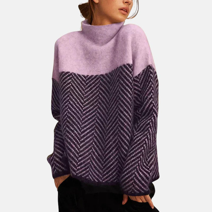 Eva - Herringbone Knit Sweater