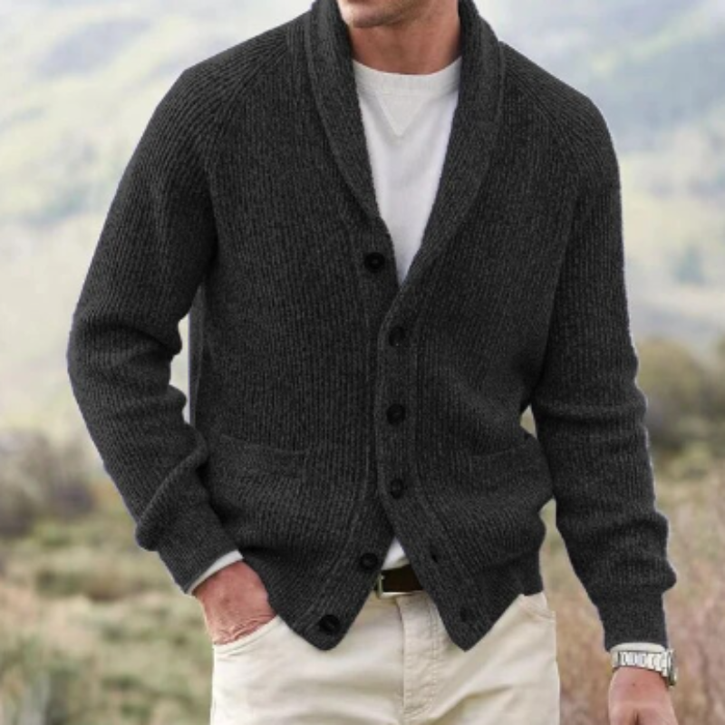 Cardigan met v-hals en ribstructuur