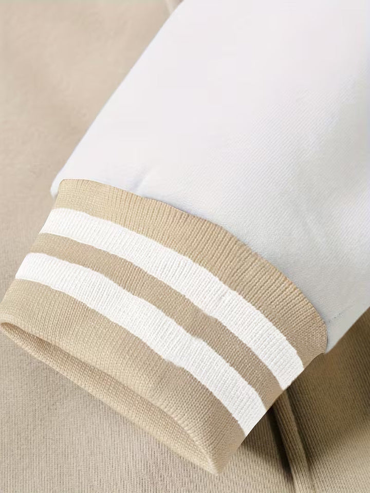 Casual jas met color-block ontwerp en baseball kraag
