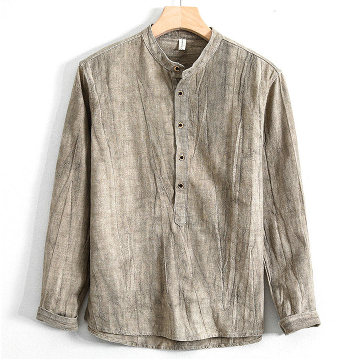 Henry Brook Lange Mouwen Linnen Shirt