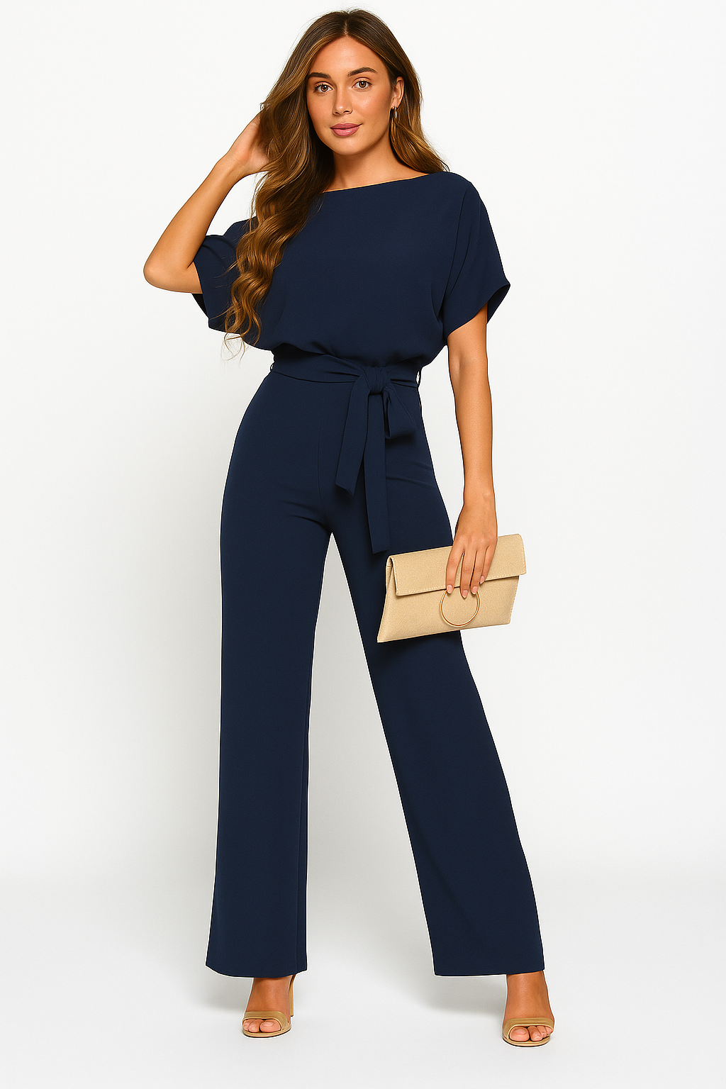 Jinte-Rose - Jumpsuit met strikdetail