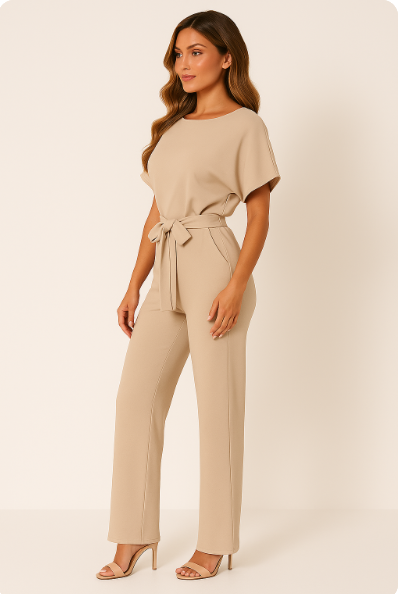 Jinte-Rose - Jumpsuit met strikdetail