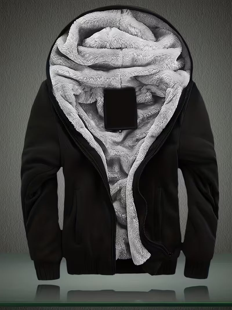 Fleece jas met capuchon en ritssluiting