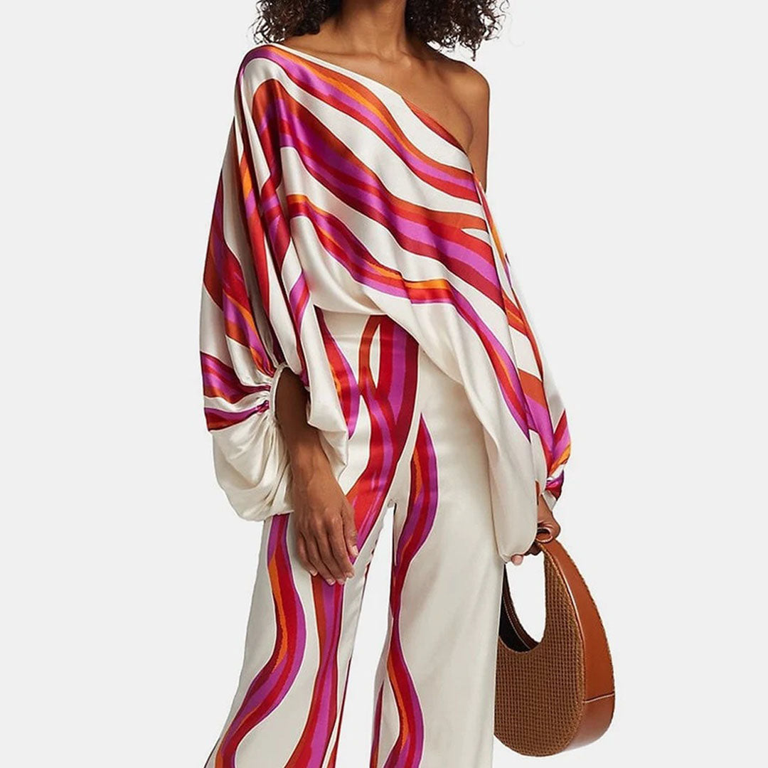 Elegante Off Shoulder Party Jumpsuit met Wijde Pijpen voor Dames