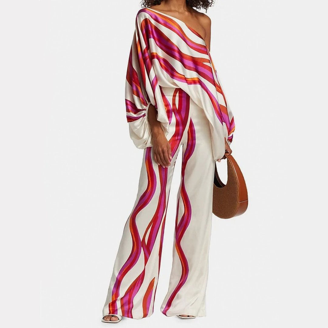 Elegante Off Shoulder Party Jumpsuit met Wijde Pijpen voor Dames