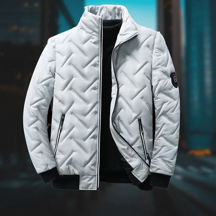 Heren Gequilt Staande Kraag Zip-Up Jast