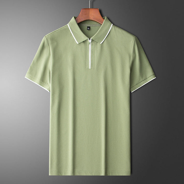 Laurent Katoenen Zijde Polo Shirt