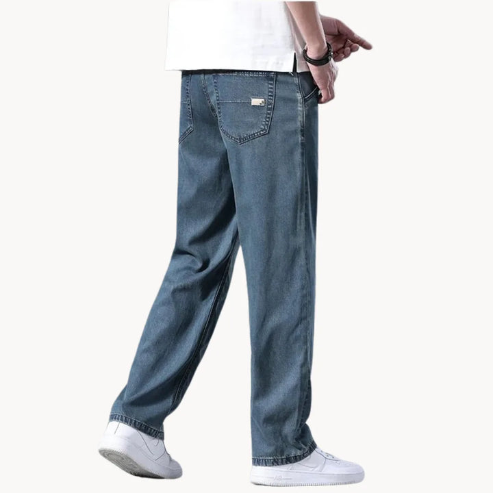 Jeans met regular fit en rechte pijp