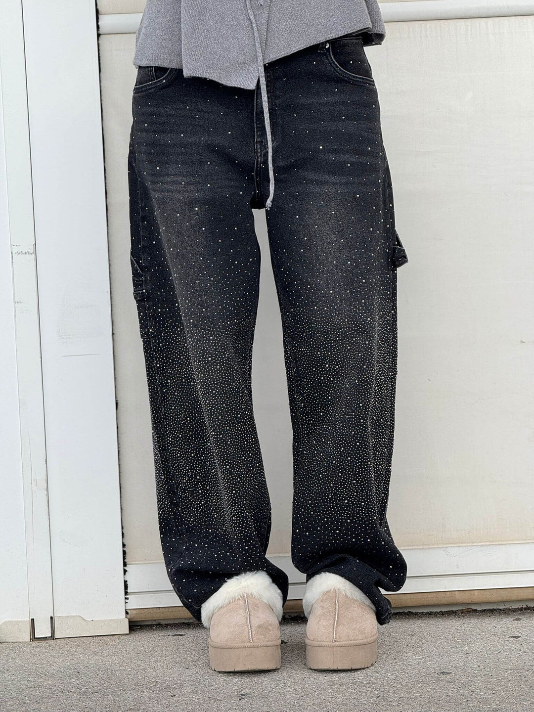 Trendy Glanzende Dames Jeans met Wijde Pijpen