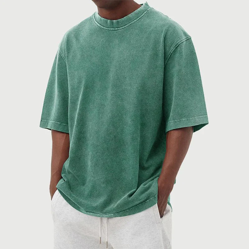 Katoenen T-shirt Heren | Gewassen Look & Relaxte Pasvorm