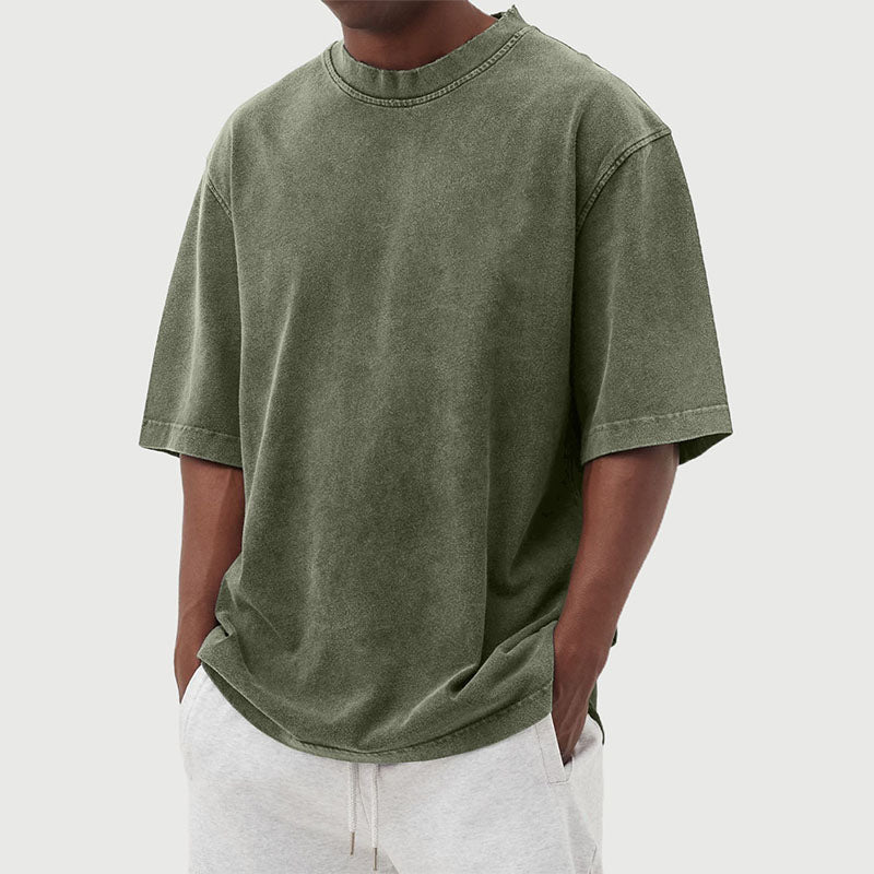 Katoenen T-shirt Heren | Gewassen Look & Relaxte Pasvorm
