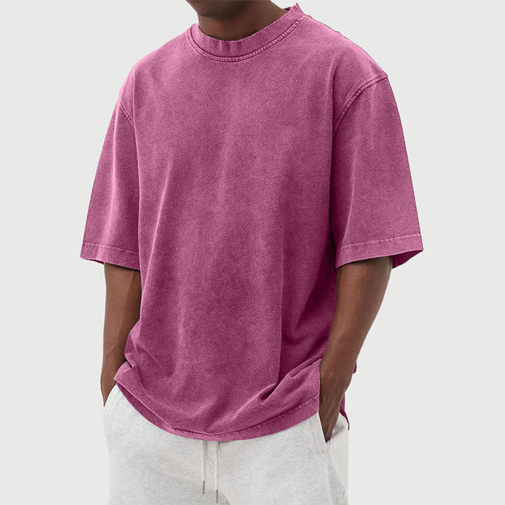 Katoenen T-shirt Heren | Gewassen Look & Relaxte Pasvorm