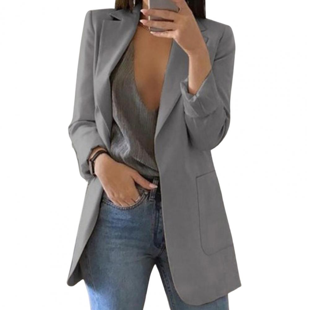 Lange Blazer Vrouwen met Klassieke Revers