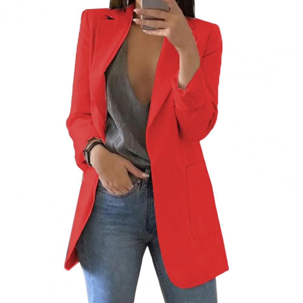 Lange Blazer Vrouwen met Klassieke Revers