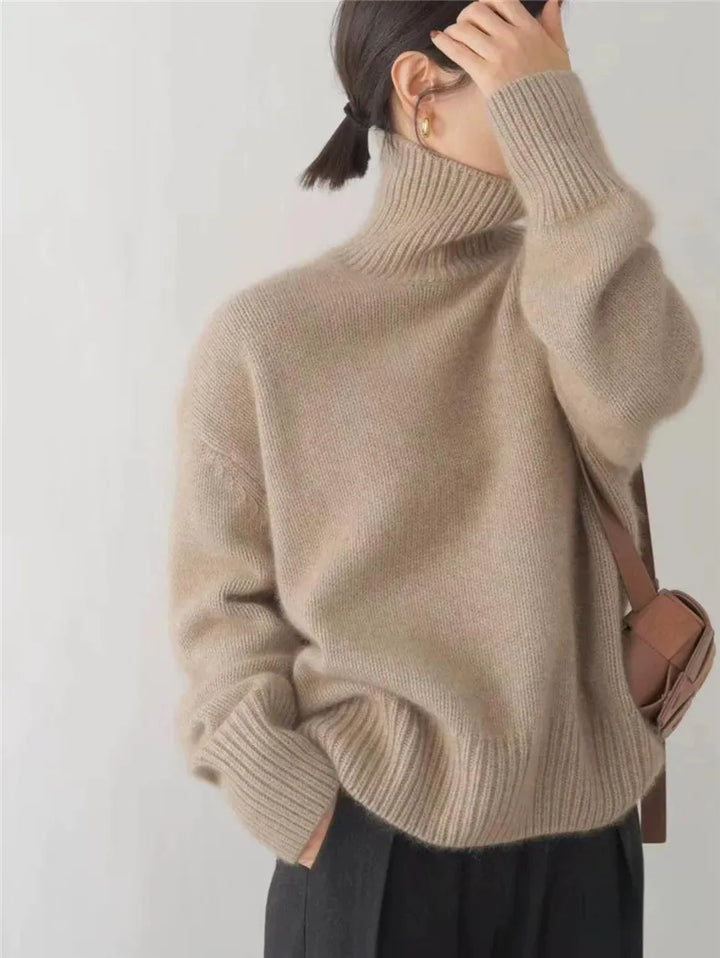 Dames Cozy Turtleneck Relaxed Fit Trui
