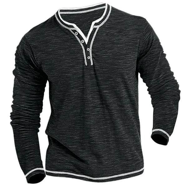 Long Sleeve Shirt Heren | V-hals & Verzorgde Look