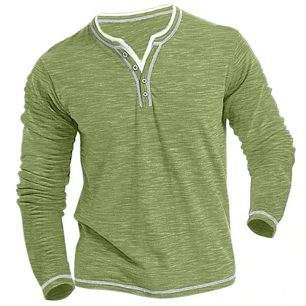 Long Sleeve Shirt Heren | V-hals & Verzorgde Look