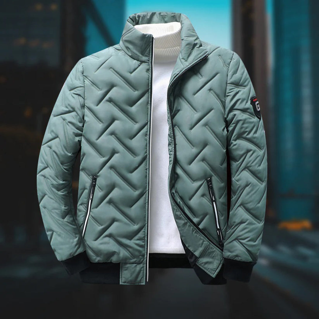 Heren Gequilt Staande Kraag Zip-Up Jast