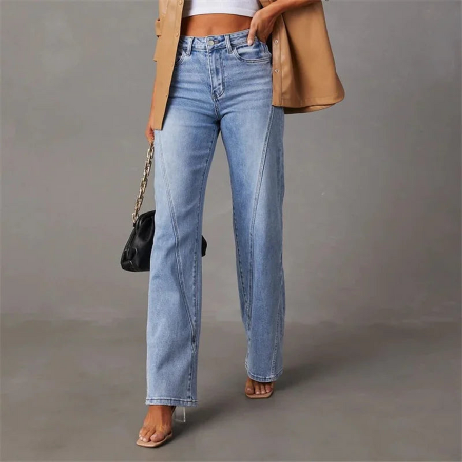 High Waist Denim Jeans voor vrouwen | Wide‑Leg