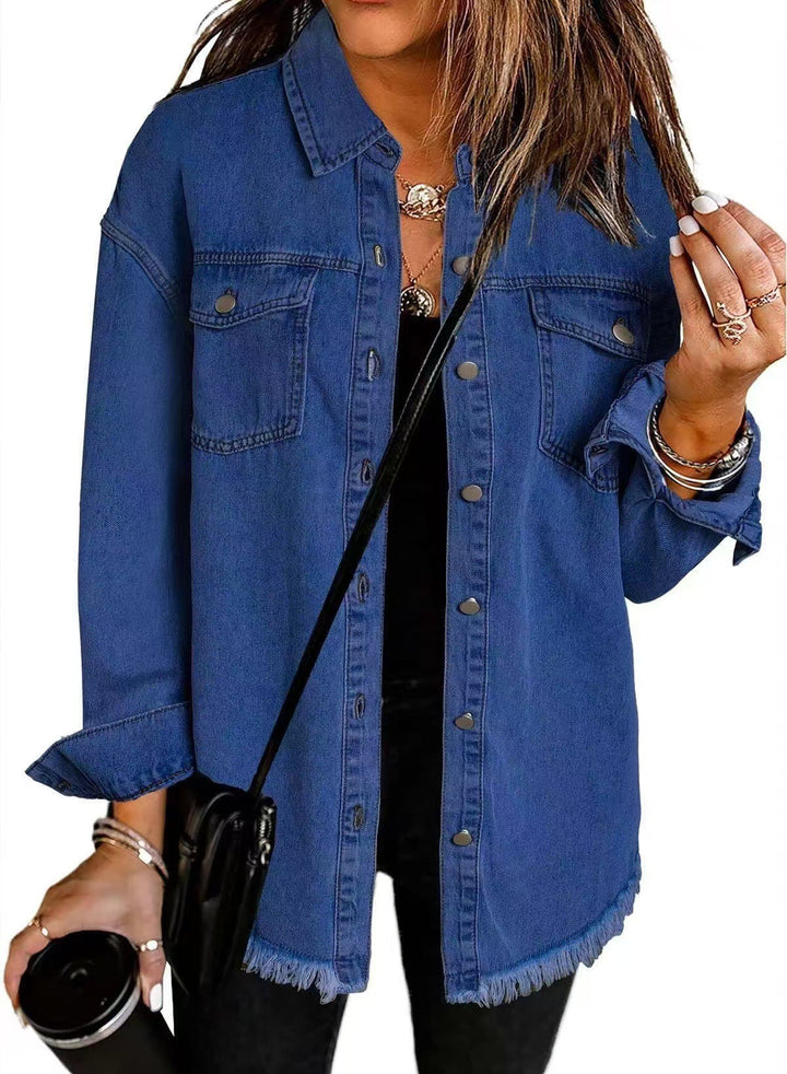 LANA – GERAFELDE HEM KNOP-SHIRT JACKET