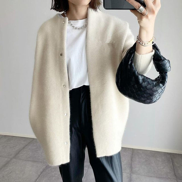 Dames Oversized Knopen Voorzijde Gebreide Cardigan
