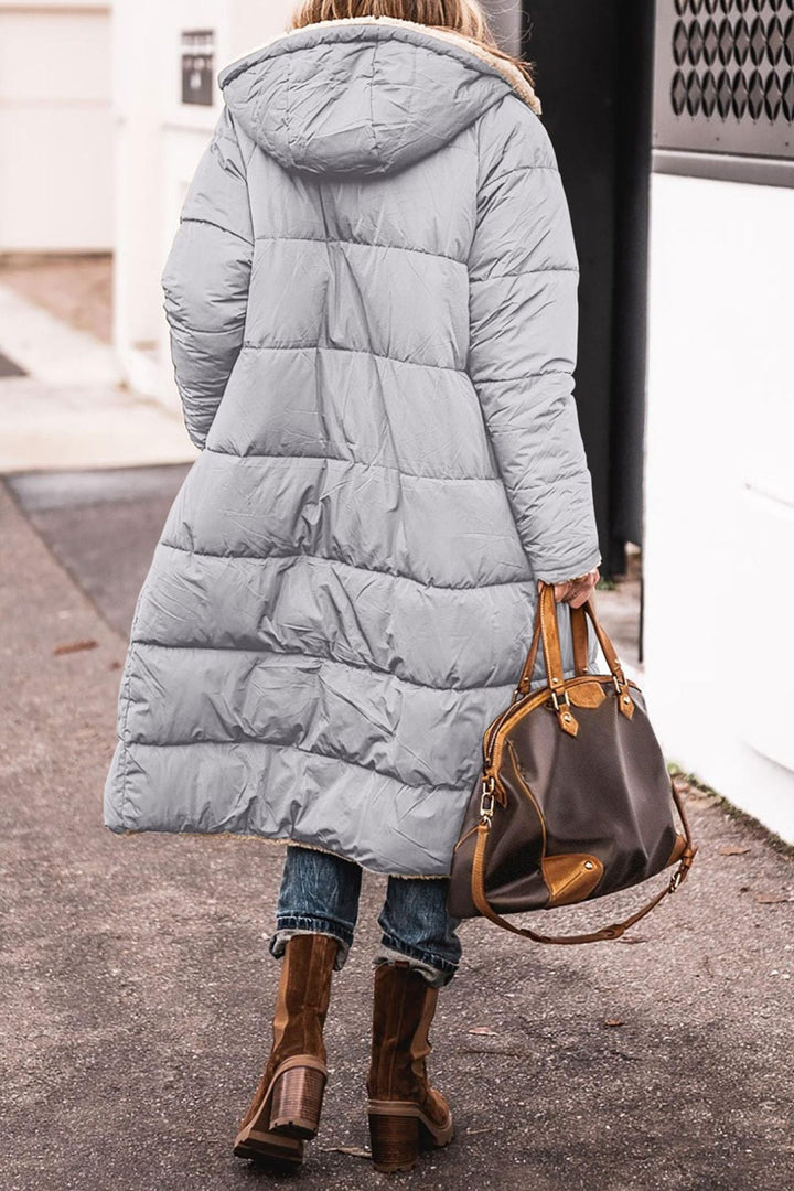 Dames Lange Hooded Warme Winterjas