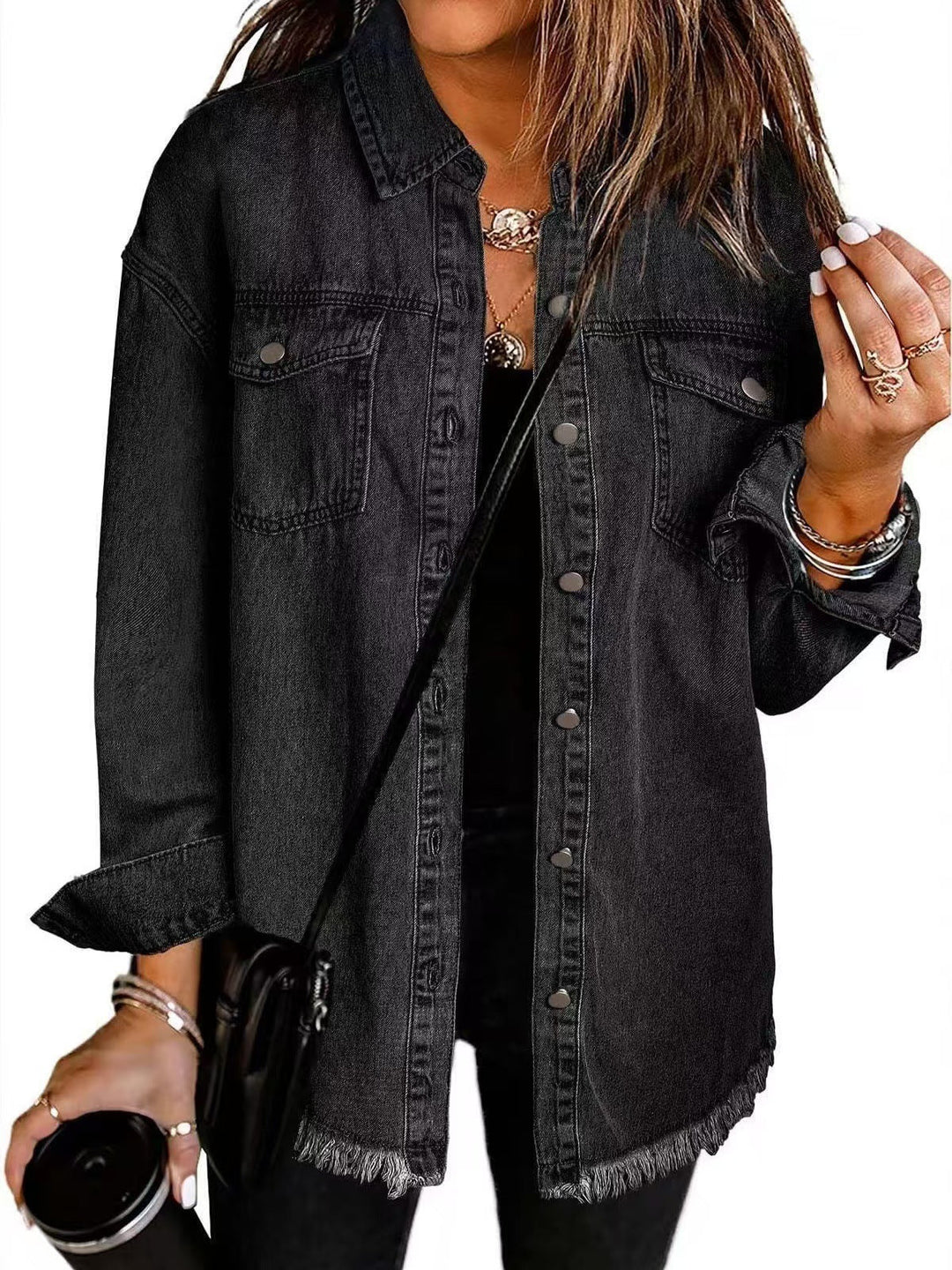 AVA – CLASSIC FRAYED HEM DENIM JACKET