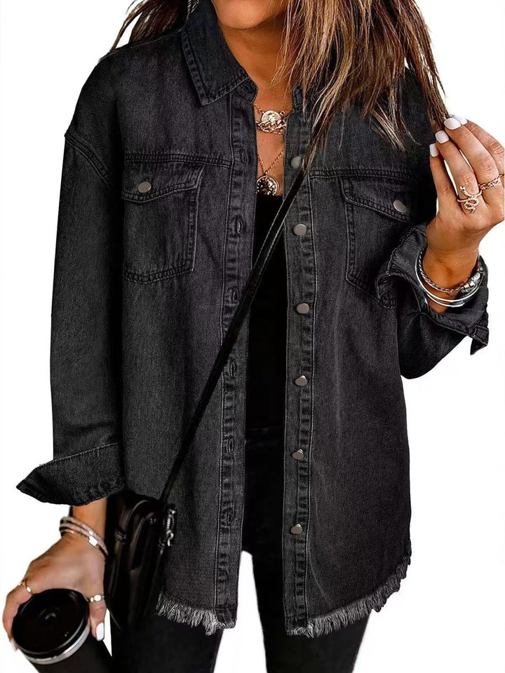 LANA – GERAFELDE HEM KNOP-SHIRT JACKET