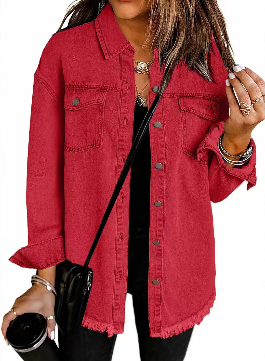 AVA – CLASSIC FRAYED HEM DENIM JACKET