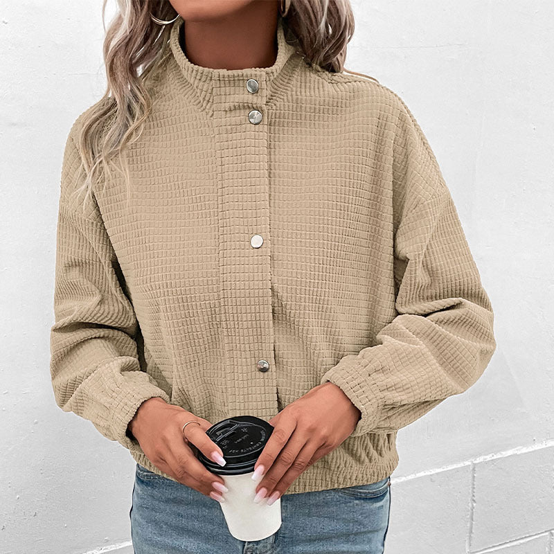 Dames Cropped lange mouwenjacke met Zakken