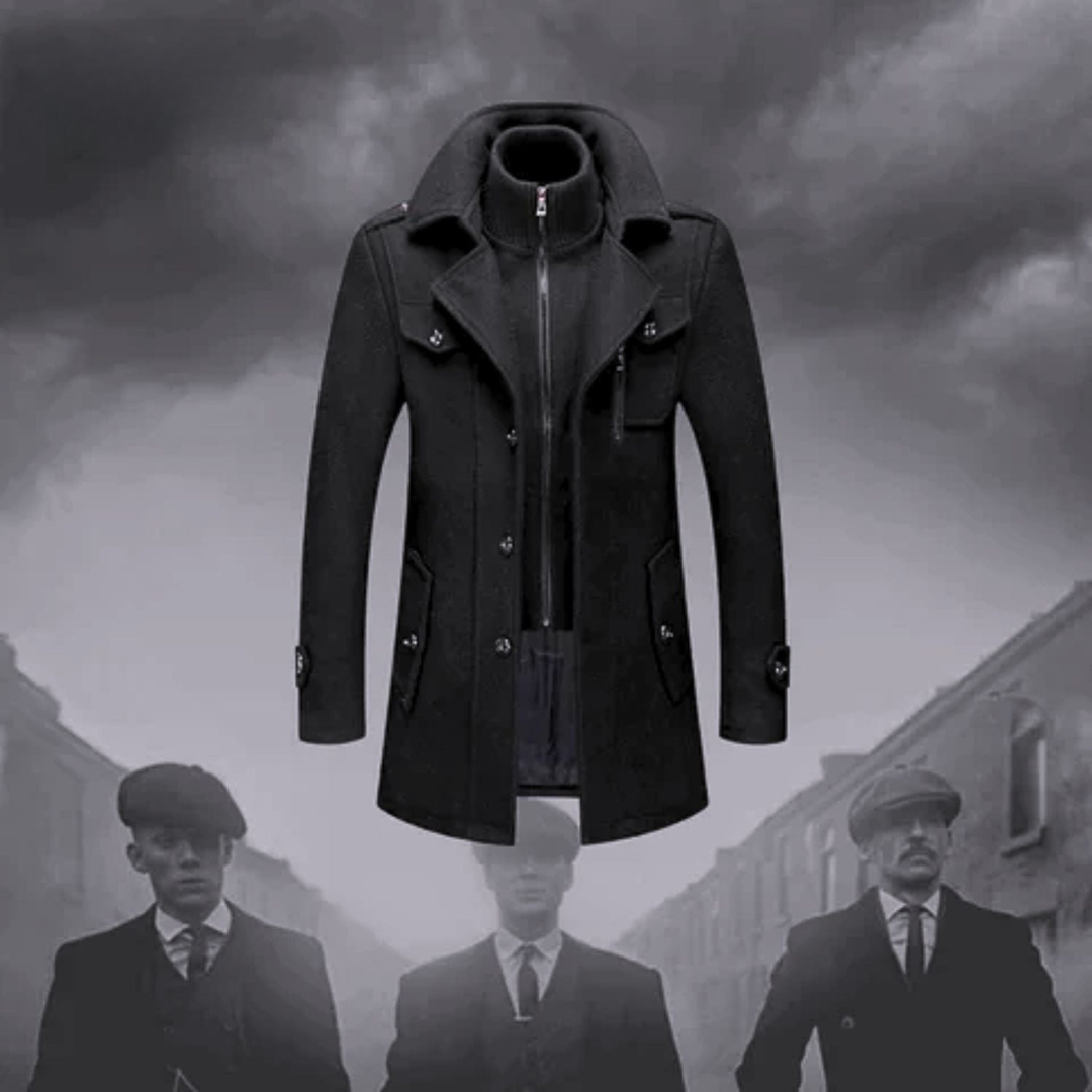 Heren Lange Winterjas Peaky Blinders Stijl