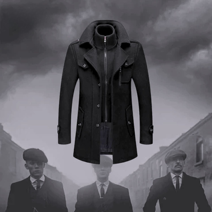 Heren Lange Winterjas Peaky Blinders Stijl