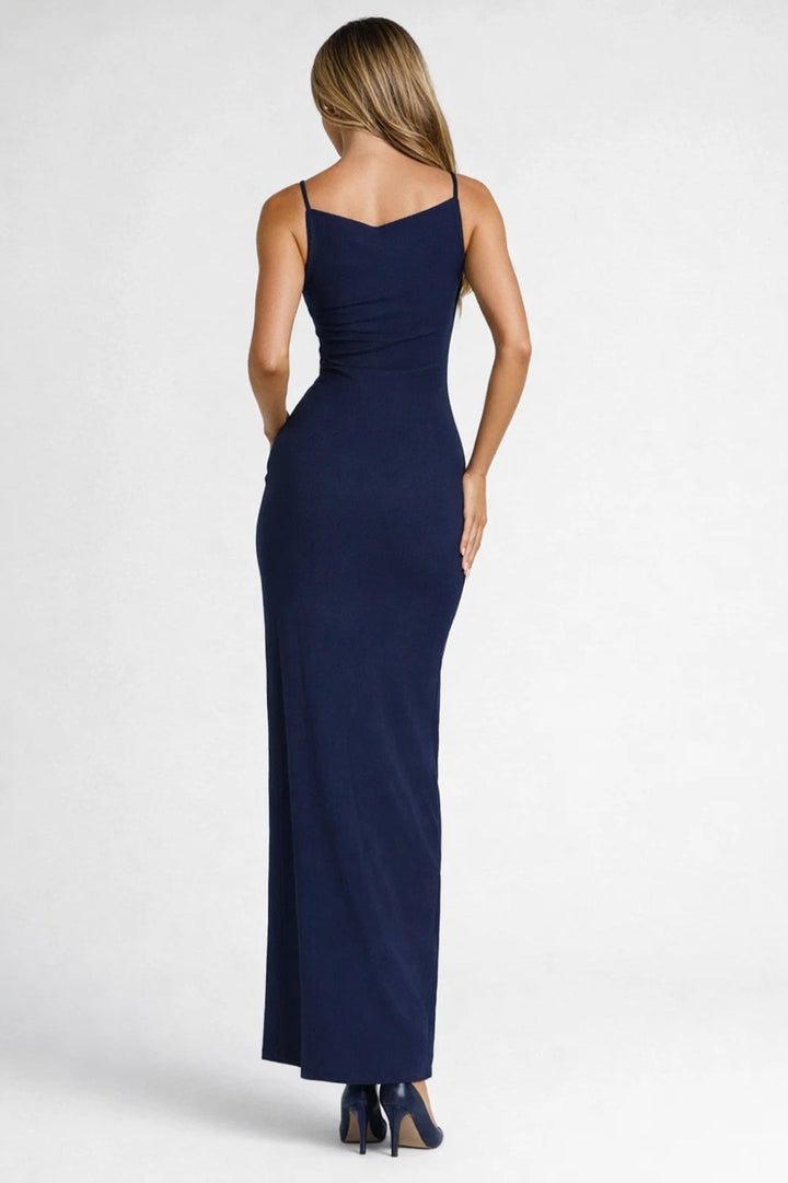 Maxi Jurk Dames - Mouwloos Figuuromhullend met Split | Elegant