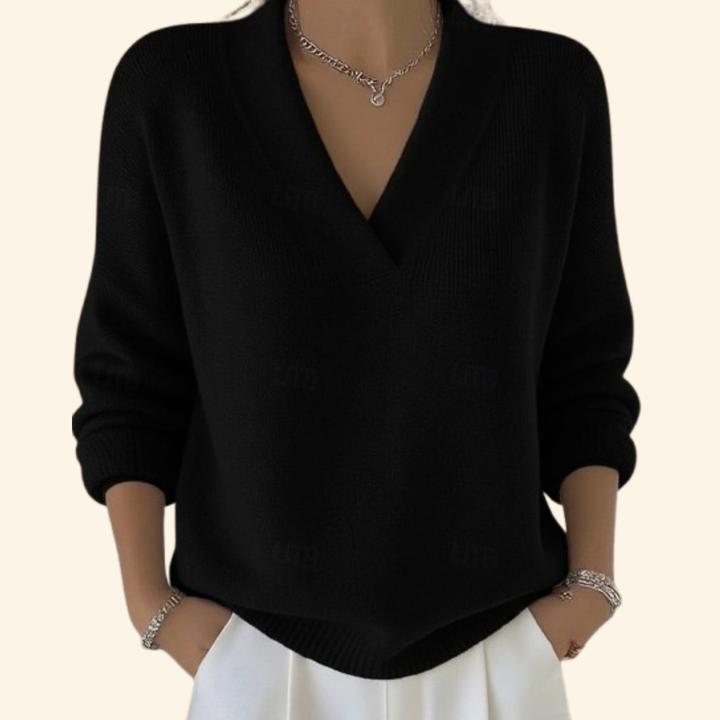 Dames V-hals Casual Pullover Trui