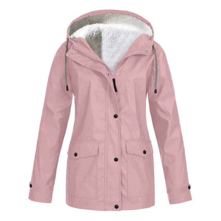 Regenjas met fleece voering en capuchon