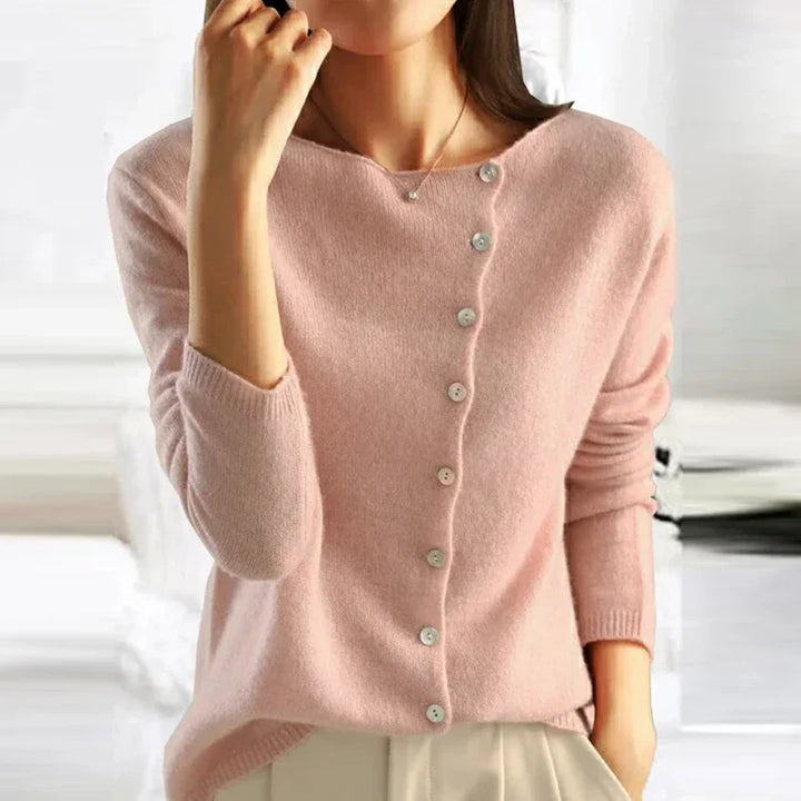 Dames Zachte Brei Knopen V-Hals Cardigan