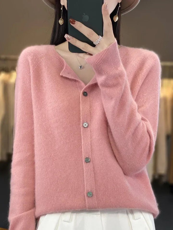 Dames Zachte Lange Mouwen Knopen Trui Cardigan